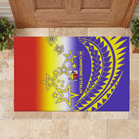 Campione d’Italia Rubber Doormat with Yellow Purple Star Design and Town Crest - Wonder Print Shop