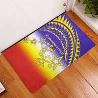 Campione d’Italia Rubber Doormat with Yellow Purple Star Design and Town Crest - Wonder Print Shop
