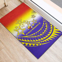 Campione d’Italia Rubber Doormat with Yellow Purple Star Design and Town Crest - Wonder Print Shop