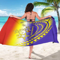 Campione d’Italia Sarong with Yellow Purple Star Design and Town Crest - Wonder Print Shop