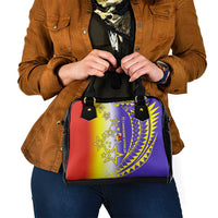 Campione d’Italia Shoulder Handbag with Yellow Purple Star Design and Town Crest - Wonder Print Shop