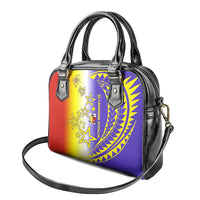 Campione d’Italia Shoulder Handbag with Yellow Purple Star Design and Town Crest - Wonder Print Shop