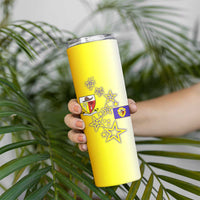 Campione d’Italia Skinny Tumbler with Yellow Purple Star Design and Town Crest - Wonder Print Shop