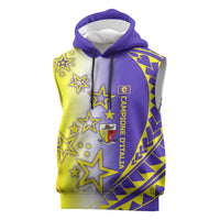 Campione d’Italia Sleeveless Hoodie with Yellow Purple Star Design and Town Crest - Wonder Print Shop
