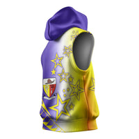 Campione d’Italia Sleeveless Hoodie with Yellow Purple Star Design and Town Crest - Wonder Print Shop
