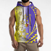 Campione d’Italia Sleeveless Hoodie with Yellow Purple Star Design and Town Crest - Wonder Print Shop
