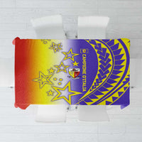 Campione d’Italia Tablecloth with Yellow Purple Star Design and Town Crest - Wonder Print Shop