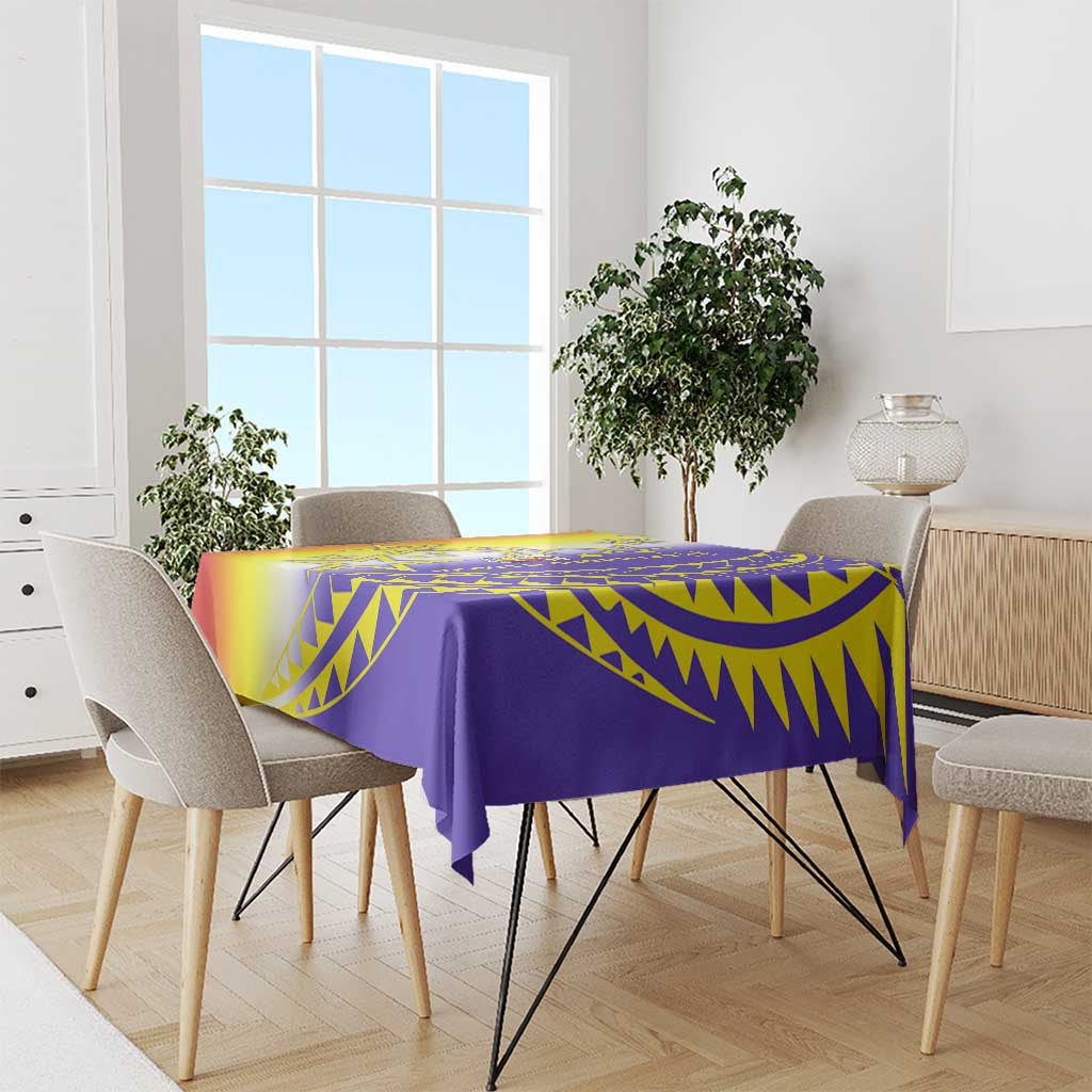 Campione d’Italia Tablecloth with Yellow Purple Star Design and Town Crest - Wonder Print Shop