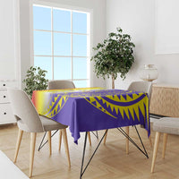 Campione d’Italia Tablecloth with Yellow Purple Star Design and Town Crest - Wonder Print Shop