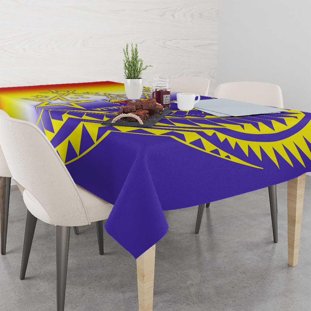 Campione d’Italia Tablecloth with Yellow Purple Star Design and Town Crest - Wonder Print Shop