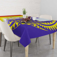 Campione d’Italia Tablecloth with Yellow Purple Star Design and Town Crest - Wonder Print Shop