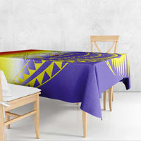 Campione d’Italia Tablecloth with Yellow Purple Star Design and Town Crest - Wonder Print Shop