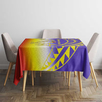 Campione d’Italia Tablecloth with Yellow Purple Star Design and Town Crest - Wonder Print Shop