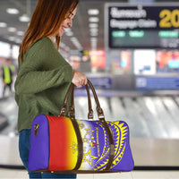 Campione d’Italia Travel Bag with Yellow Purple Star Design and Town Crest - Wonder Print Shop