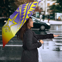 Campione d’Italia Umbrella with Yellow Purple Star Design and Town Crest - Wonder Print Shop