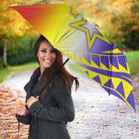 Campione d’Italia Umbrella with Yellow Purple Star Design and Town Crest - Wonder Print Shop