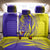 Campione d’Italia Back Car Seat Cover with Yellow Horse Graphic and Purple Flame Crest - Wonder Print Shop