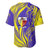 Campione d’Italia Baseball Jersey with Yellow Horse Graphic and Purple Flame Crest - Wonder Print Shop