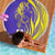 Campione d’Italia Beach Blanket with Yellow Horse Graphic and Purple Flame Crest - Wonder Print Shop