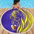 Campione d’Italia Beach Blanket with Yellow Horse Graphic and Purple Flame Crest - Wonder Print Shop