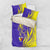 Campione d’Italia Bedding Set with Yellow Horse Graphic and Purple Flame Crest - Wonder Print Shop