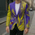Campione d’Italia Blazer with Yellow Horse Graphic and Purple Flame Crest - Wonder Print Shop