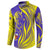 Campione d’Italia Button Sweatshirt with Yellow Horse Graphic and Purple Flame Crest - Wonder Print Shop