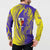 Campione d’Italia Button Sweatshirt with Yellow Horse Graphic and Purple Flame Crest - Wonder Print Shop