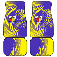 Campione d’Italia Car Mats with Yellow Horse Graphic and Purple Flame Crest - Wonder Print Shop