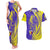 Campione d’Italia Couples Matching Tank Maxi Dress and Hawaiian Shirt with Yellow Horse Graphic and Purple Flame Crest - Wonder Print Shop