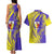Campione d’Italia Couples Matching Tank Maxi Dress and Hawaiian Shirt with Yellow Horse Graphic and Purple Flame Crest - Wonder Print Shop
