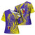Campione d’Italia Cross Shoulder Shirt with Yellow Horse Graphic and Purple Flame Crest - Wonder Print Shop