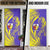 Campione d’Italia Door Cover with Yellow Horse Graphic and Purple Flame Crest - Wonder Print Shop