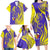 Campione d’Italia Family Matching Long Sleeve Bodycon Dress and Hawaiian Shirt with Yellow Horse Graphic and Purple Flame Crest - Wonder Print Shop
