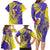 Campione d’Italia Family Matching Long Sleeve Bodycon Dress and Hawaiian Shirt with Yellow Horse Graphic and Purple Flame Crest - Wonder Print Shop