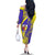 Campione d’Italia Family Matching Off The Shoulder Long Sleeve Dress and Hawaiian Shirt with Yellow Horse Graphic and Purple Flame Crest - Wonder Print Shop