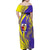 Campione d’Italia Family Matching Off Shoulder Maxi Dress and Hawaiian Shirt with Yellow Horse Graphic and Purple Flame Crest - Wonder Print Shop
