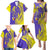 Campione d’Italia Family Matching Puletasi and Hawaiian Shirt with Yellow Horse Graphic and Purple Flame Crest - Wonder Print Shop