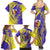 Campione d’Italia Family Matching Summer Maxi Dress and Hawaiian Shirt with Yellow Horse Graphic and Purple Flame Crest - Wonder Print Shop
