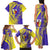 Campione d’Italia Family Matching Tank Maxi Dress and Hawaiian Shirt with Yellow Horse Graphic and Purple Flame Crest - Wonder Print Shop
