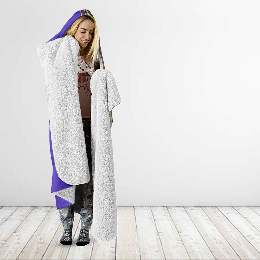 Campione d’Italia Hooded Blanket with Yellow Horse Graphic and Purple Flame Crest - Wonder Print Shop