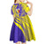 Campione d’Italia Kid Short Sleeve Dress with Yellow Horse Graphic and Purple Flame Crest - Wonder Print Shop