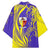 Campione d’Italia Kimono with Yellow Horse Graphic and Purple Flame Crest - Wonder Print Shop
