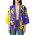 Campione d’Italia Kimono with Yellow Horse Graphic and Purple Flame Crest - Wonder Print Shop