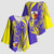 Campione d’Italia Kimono Sleeve Blouse with Yellow Horse Graphic and Purple Flame Crest - Wonder Print Shop