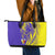 Campione d’Italia Leather Tote Bag with Yellow Horse Graphic and Purple Flame Crest - Wonder Print Shop