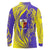 Campione d’Italia Long Sleeve Polo Shirt with Yellow Horse Graphic and Purple Flame Crest - Wonder Print Shop