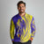 Campione d’Italia Long Sleeve Polo Shirt with Yellow Horse Graphic and Purple Flame Crest - Wonder Print Shop