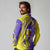 Campione d’Italia Long Sleeve Polo Shirt with Yellow Horse Graphic and Purple Flame Crest - Wonder Print Shop