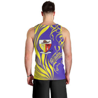 Campione d’Italia Men Tank Top with Yellow Horse Graphic and Purple Flame Crest - Wonder Print Shop